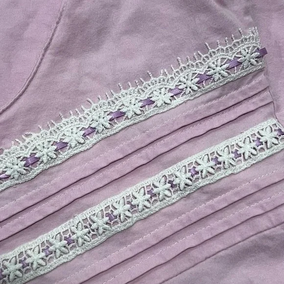 Keyocean Cotton Pink & White XXL women’s Nightgown - Picture 7 of 7